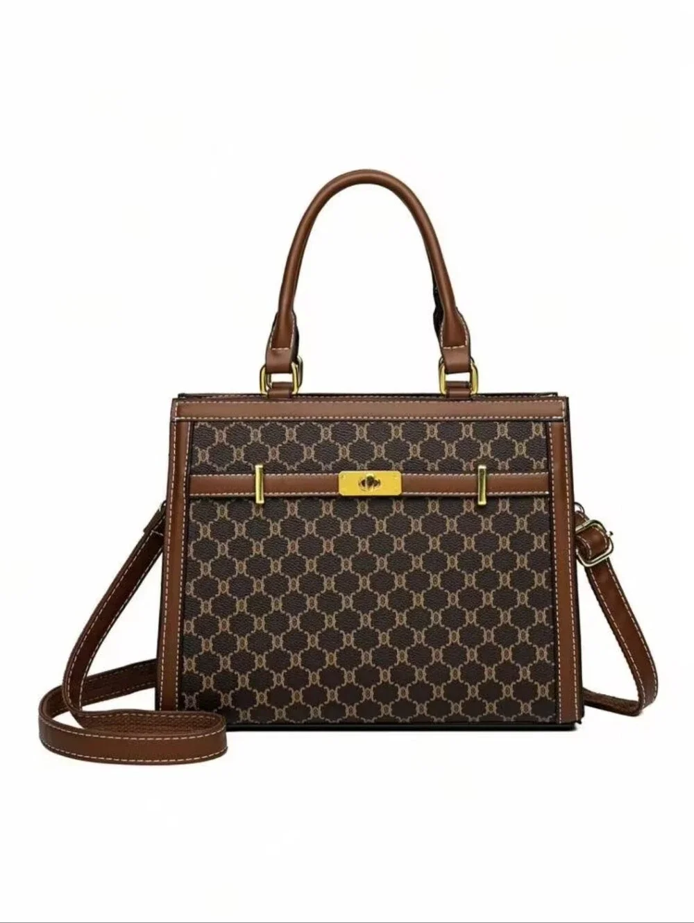 3pcs Set: Multicolor Plaid PU Leather Handbag, Shoulder Bag, Zipper Tote Bag,